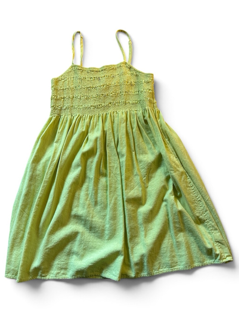 Universal Threads Chartreuse Smocked Sundress with adjustable straps and pockets
